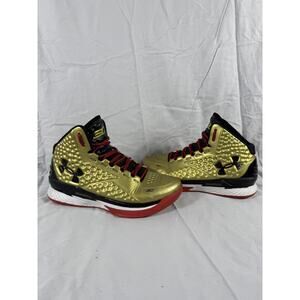 Under Armour Curry One Shoes Mens 8 Gold Basketball Charged Sneakers Womens 9.5